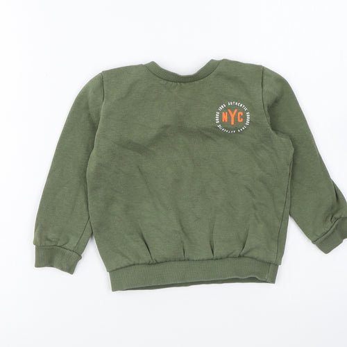 F&F Boys Green Cotton Pullover Sweatshirt Size 2-3 Years Pullover - NYC