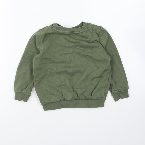 F&F Boys Green Cotton Pullover Sweatshirt Size 2-3 Years Pullover - NYC