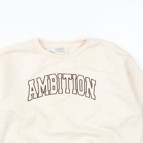 Primark Girls Ivory Polyester Pullover Sweatshirt Size 8-9 Years Pullover - Ambition