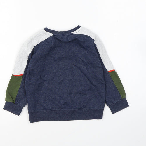 M&Co Boys Blue Cotton Pullover Sweatshirt Size 2-3 Years Pullover