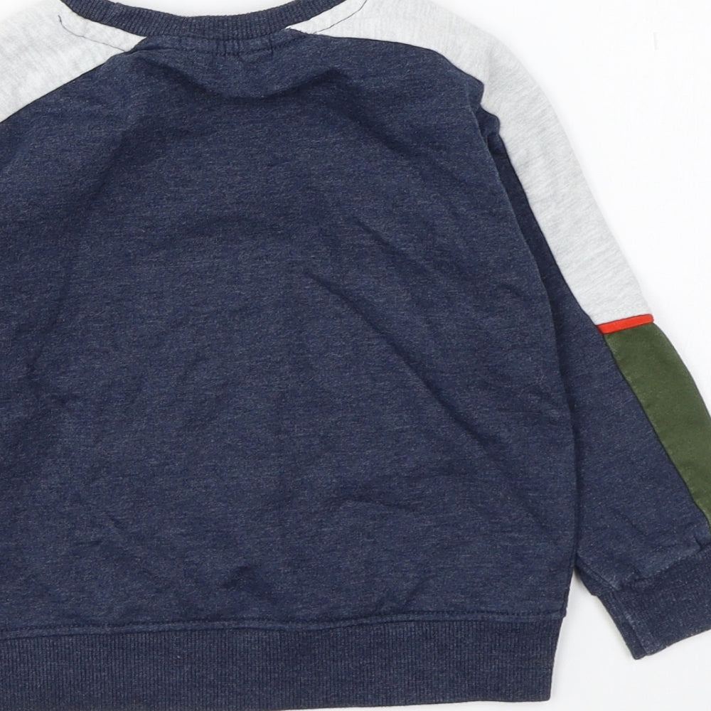 M&Co Boys Blue Cotton Pullover Sweatshirt Size 2-3 Years Pullover