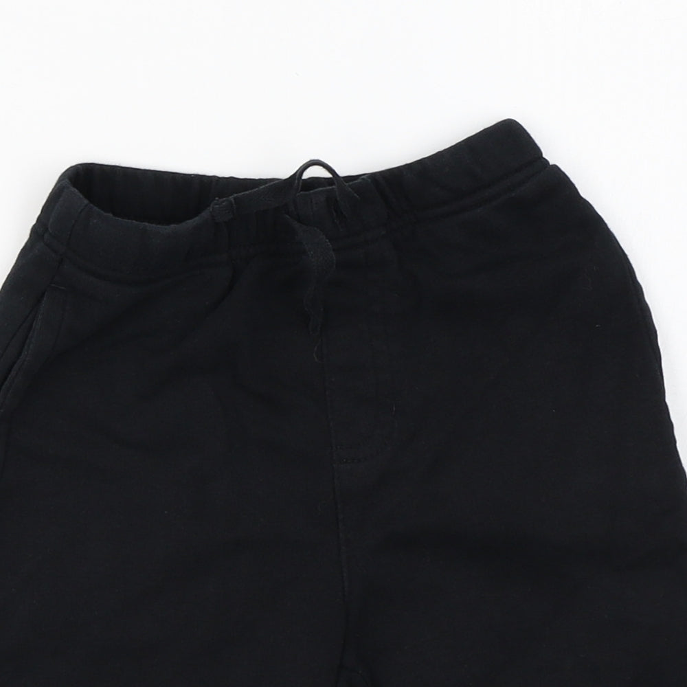 George Boys Black Cotton Sweat Shorts Size 4-5 Years Regular Drawstring