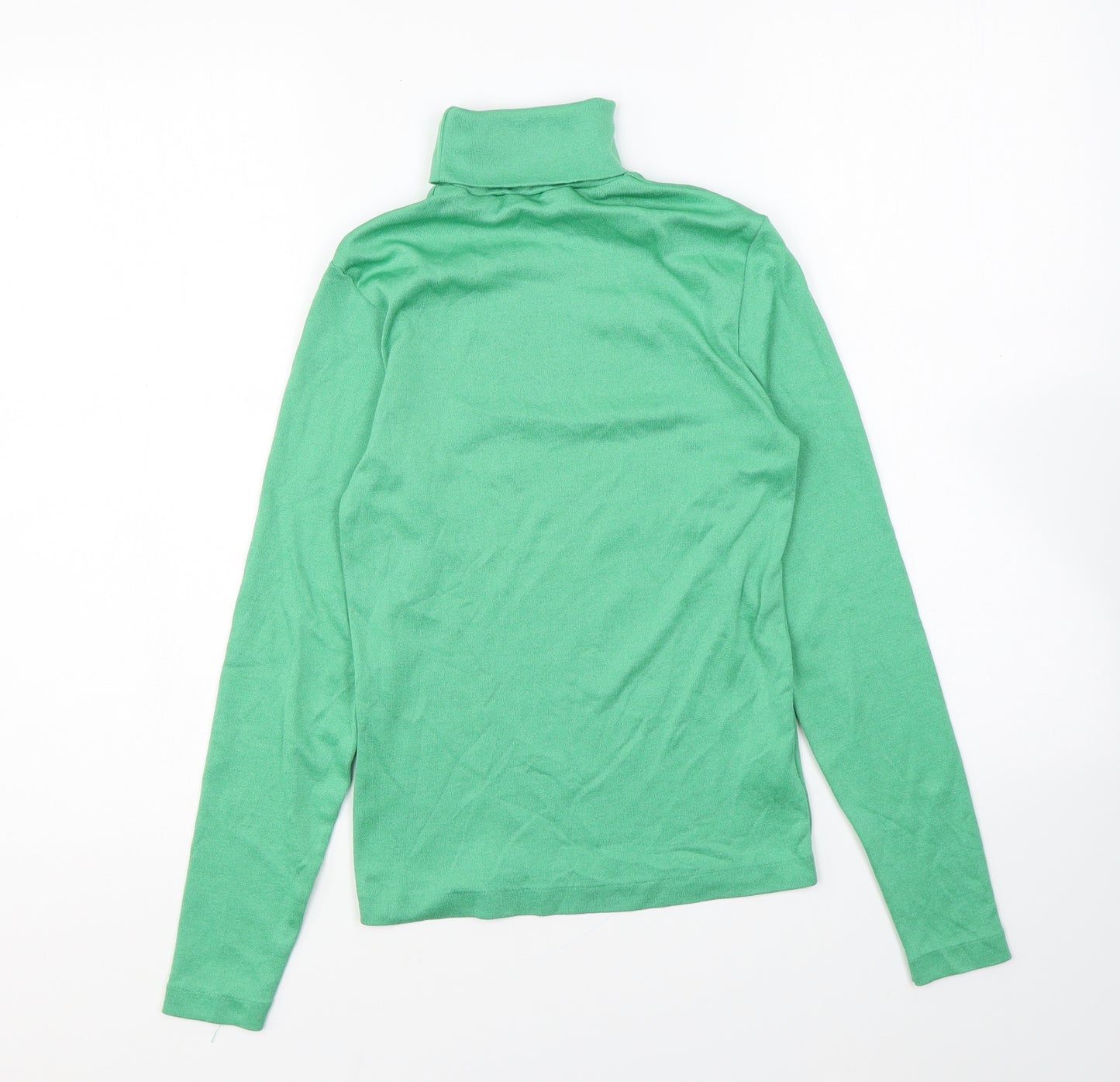 St Michael Girls Green Roll Neck Nylon Pullover Jumper Size 4 Years Pullover