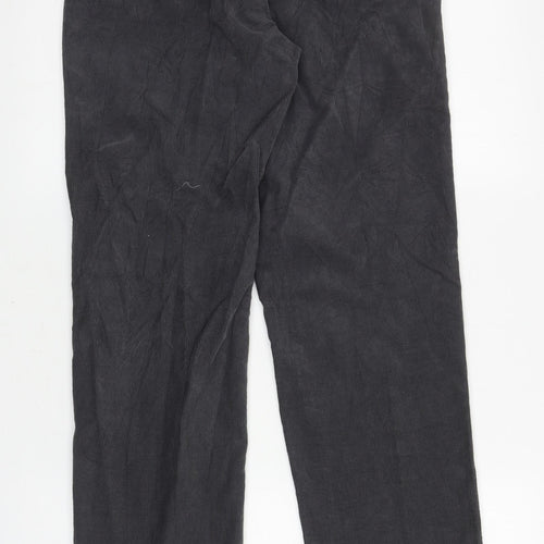 Marks and Spencer Mens Grey Cotton Trousers Size 30 in L33 in Regular Zip