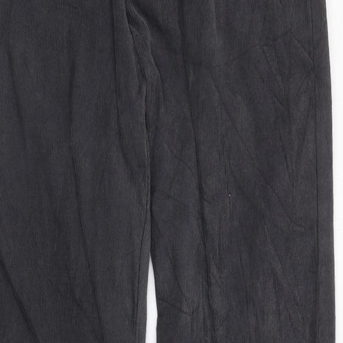 Marks and Spencer Mens Grey Cotton Trousers Size 30 in L33 in Regular Zip