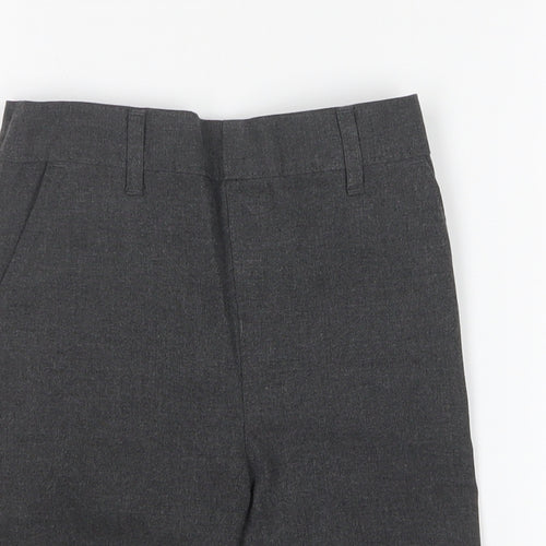 Marks and Spencer Boys Grey Polyester Cropped Trousers Size 5-6 Years Regular Zip