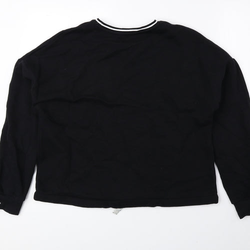 Marks and Spencer Girls Black Cotton Pullover Sweatshirt Size 13-14 Years Pullover