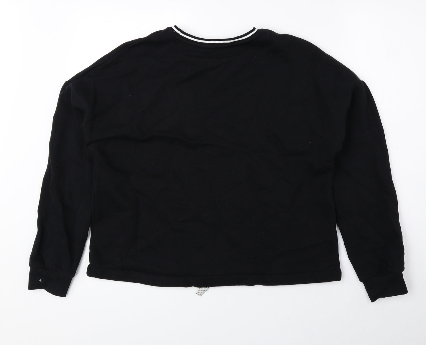 Marks and Spencer Girls Black Cotton Pullover Sweatshirt Size 13-14 Years Pullover