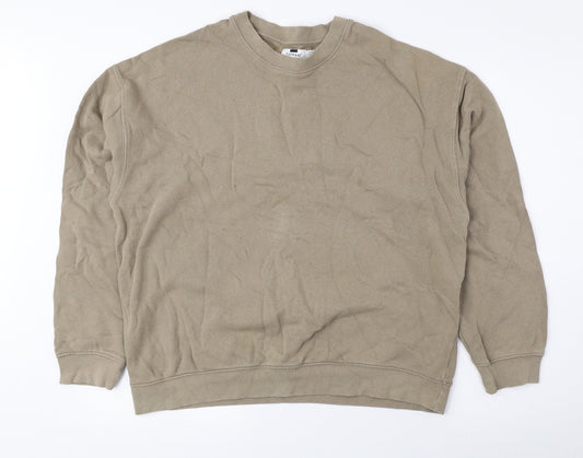 Topman Mens Beige Cotton Pullover Sweatshirt Size M