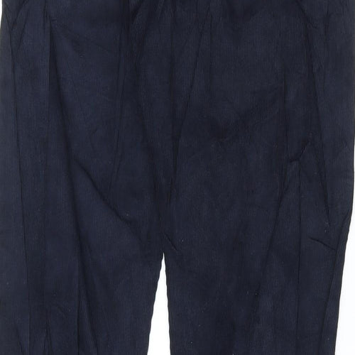 Marks and Spencer Mens Blue Cotton Trousers Size 30 in L33 in Regular Button
