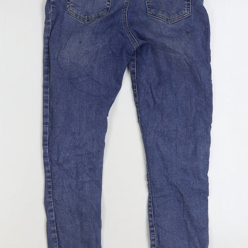 Denim & Co. Girls Blue Cotton Skinny Jeans Size 11-12 Years Regular Zip