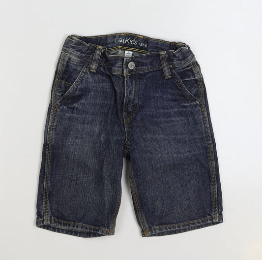 Gap Boys Blue Cotton Bermuda Shorts Size 7-8 Years Regular Zip