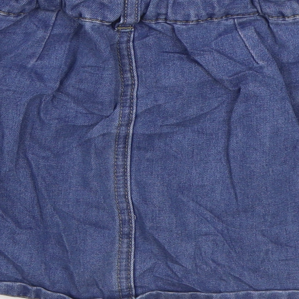 Nutmeg Girls Blue Cotton Maxi Skirt Size 7-8 Years Regular Zip