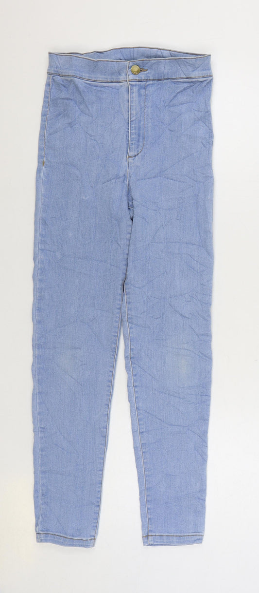 Anko Girls Blue Cotton Skinny Jeans Size 12 Years Regular Zip