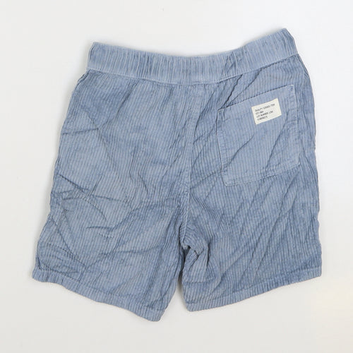 Marks and Spencer Boys Blue Cotton Bermuda Shorts Size 9-10 Years Regular Drawstring