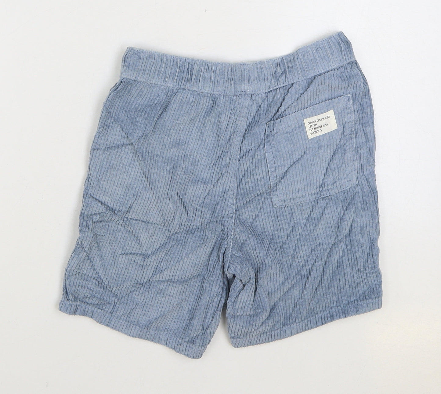 Marks and Spencer Boys Blue Cotton Bermuda Shorts Size 9-10 Years Regular Drawstring