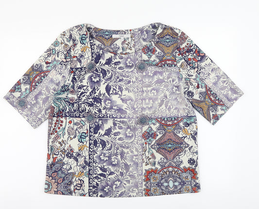 NEXT Womens Multicoloured Geometric Polyester Basic Blouse Size 12 Round Neck