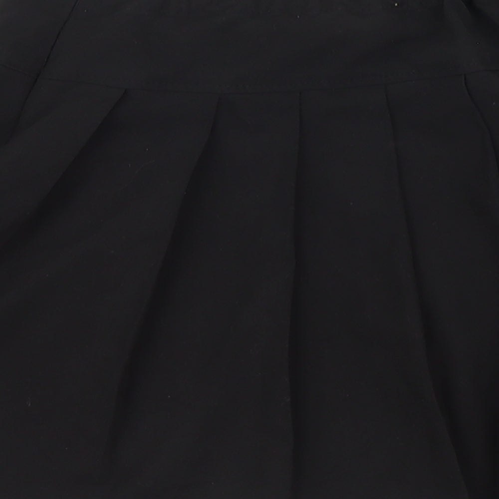 Marks and Spencer Girls Black Polyester Skater Skirt Size 12-13 Years Regular Zip