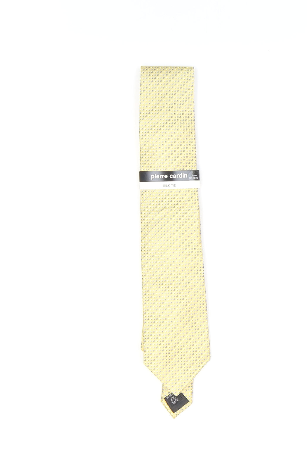 Pierre Cardin Mens Yellow Geometric 100% Silk Pointed Tie One Size