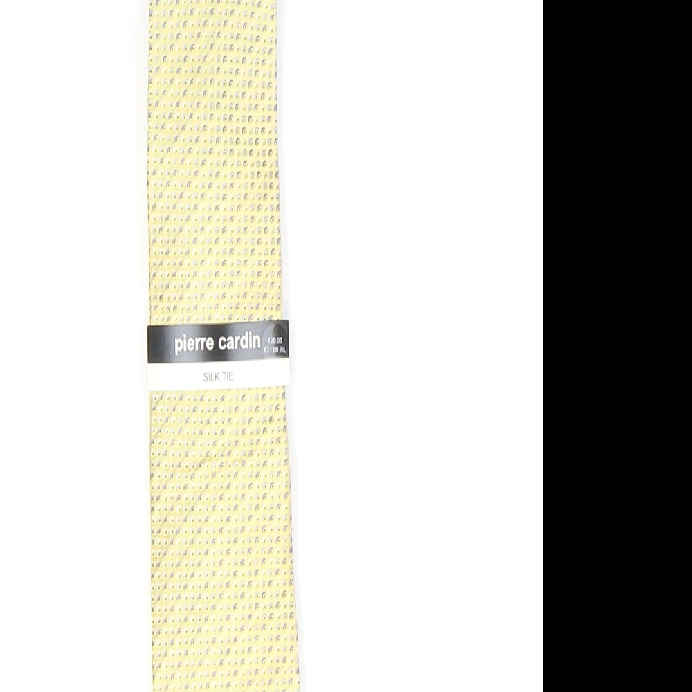 Pierre Cardin Mens Yellow Geometric 100% Silk Pointed Tie One Size