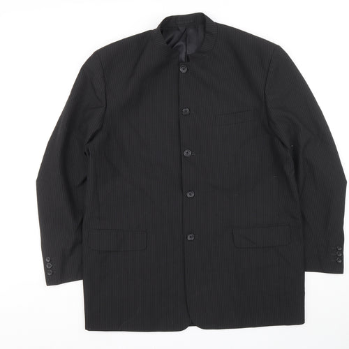 Classics Mens Black Striped Jacket Blazer Size M Button - Pin striped