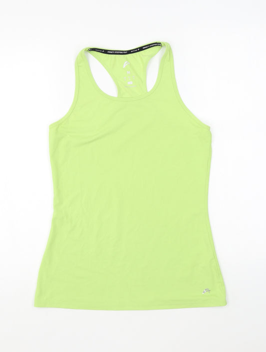 F&F Womens Green Polyester Basic Tank Size M Round Neck Pullover