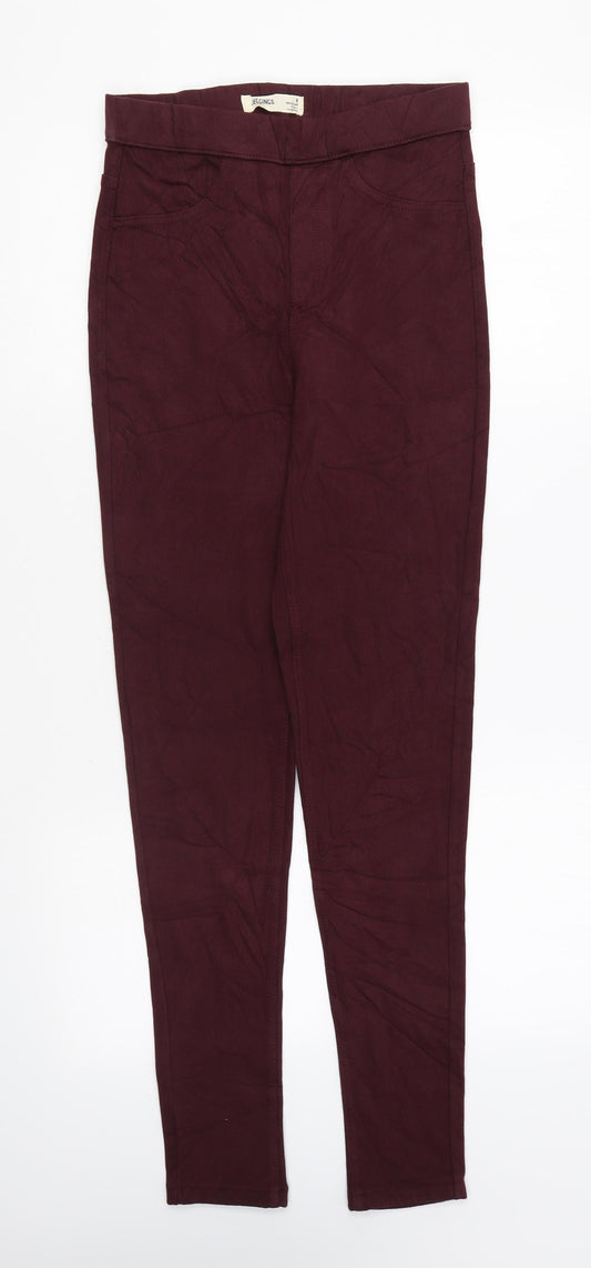 Marks and Spencer Womens Purple Cotton Jegging Leggings Size 8 L27 in