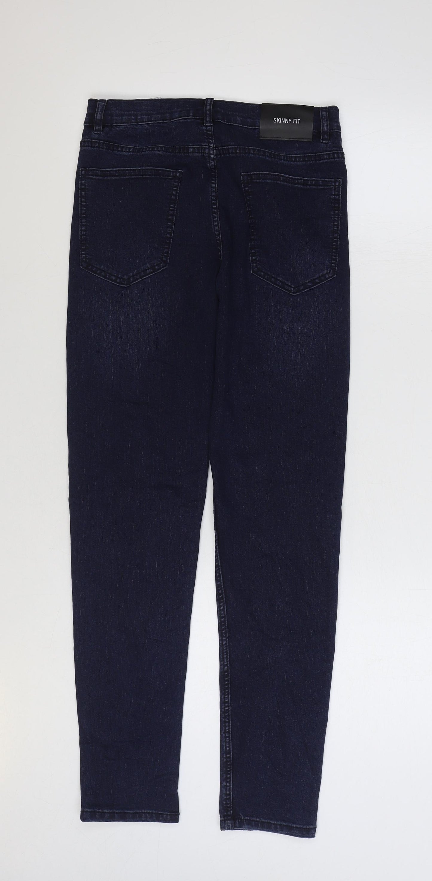 Zara Girls Blue Cotton Skinny Jeans Size 13-14 Years Regular Zip