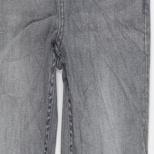 Matalan Boys Grey Cotton Straight Jeans Size 12 Years Regular Zip
