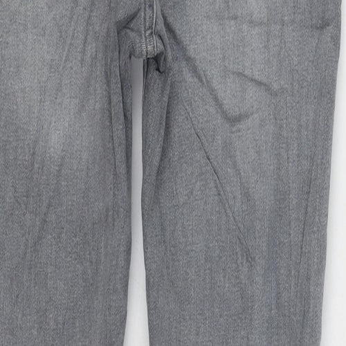 Matalan Boys Grey Cotton Straight Jeans Size 12 Years Regular Zip