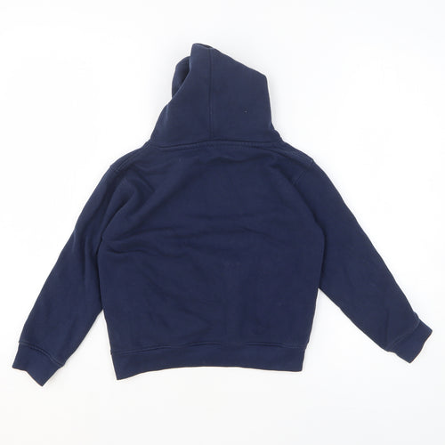 Preworn Boys Blue Cotton Pullover Hoodie Size 4-5 Years Pullover - Rainbow