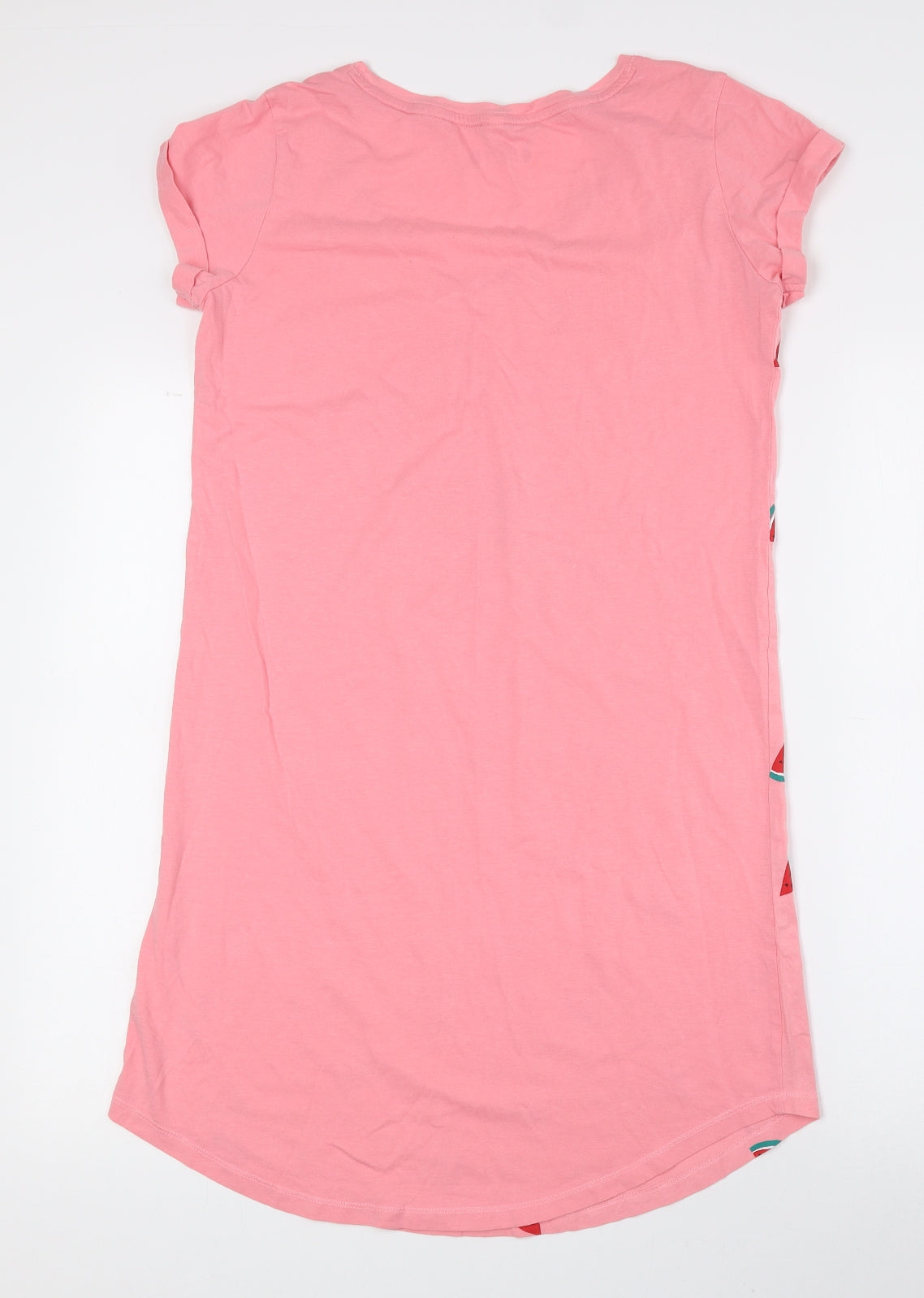 Debenhams Womens Pink Geometric 100% Cotton Chemise Dress Size 8 - Watermelon