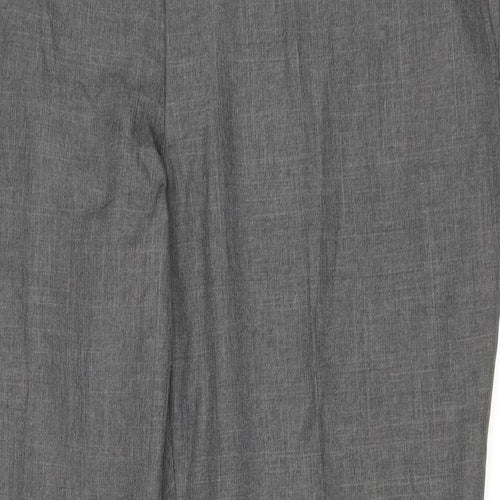 Marks and Spencer Mens Grey Polyester Trousers Size 40 in L28 in Regular Zip