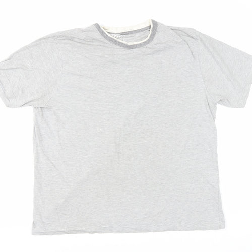 Matalan Mens Grey Striped Cotton T-Shirt Size XL Round Neck