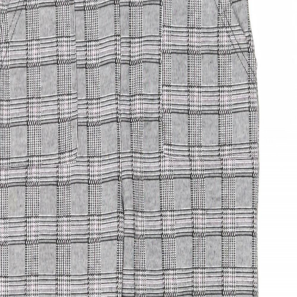 Primark Girls Grey Plaid Polyester Chino Trousers Size 10-11 Years Regular Drawstring