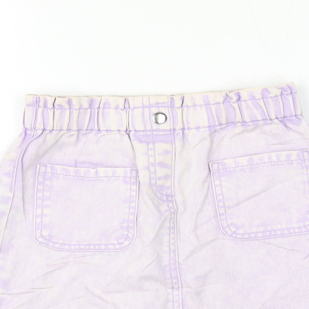 Nutmeg Girls Purple Cotton A-Line Skirt Size 10-11 Years Regular Pull On