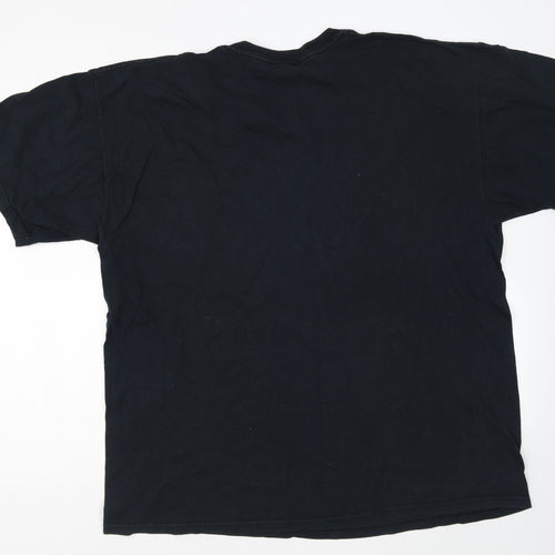 Gildan Mens Black Cotton T-Shirt Size XL Roll Neck - Top Of The Rock
