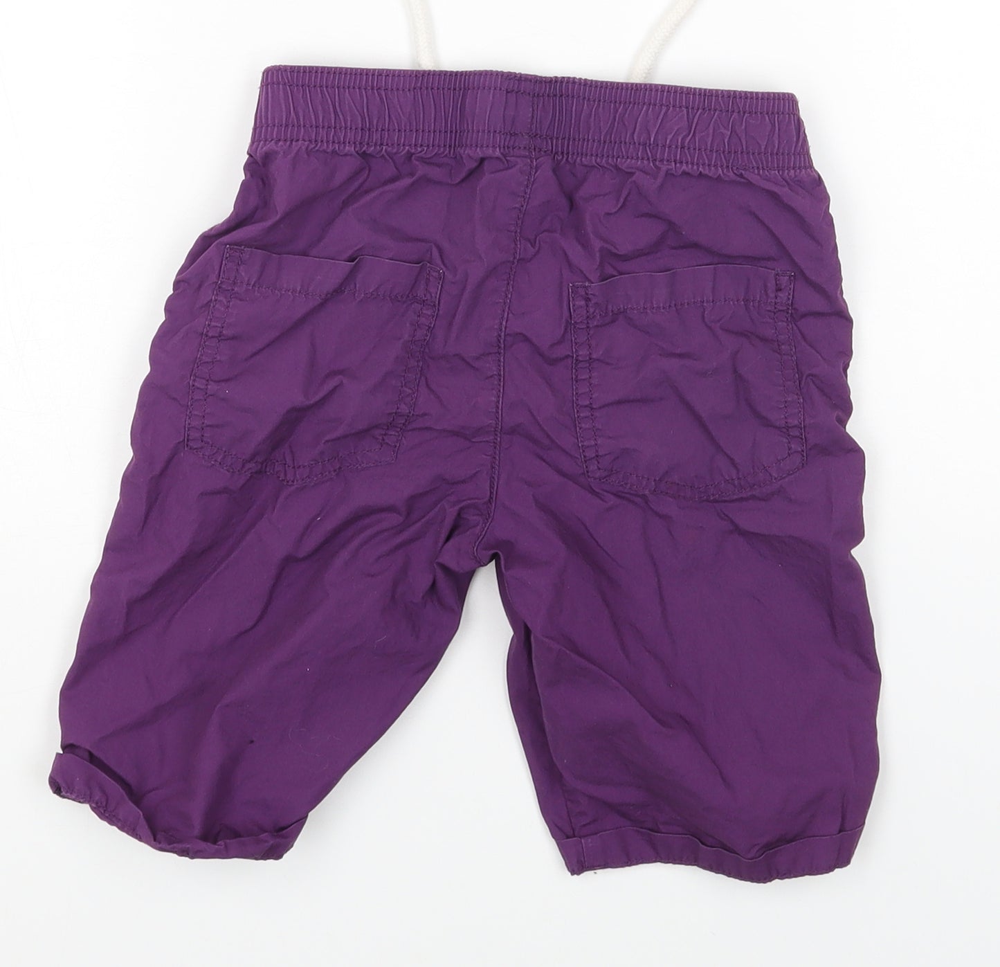 TU Boys Purple Cotton Cargo Shorts Size 6 Years Regular Drawstring