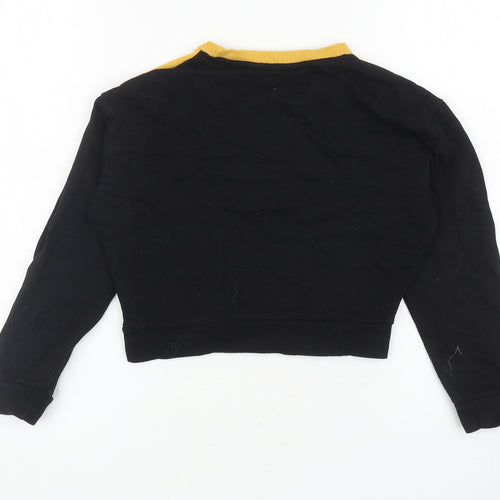 PEP Girls Black Colourblock Cotton Pullover Sweatshirt Size 7-8 Years Pullover - Inspire