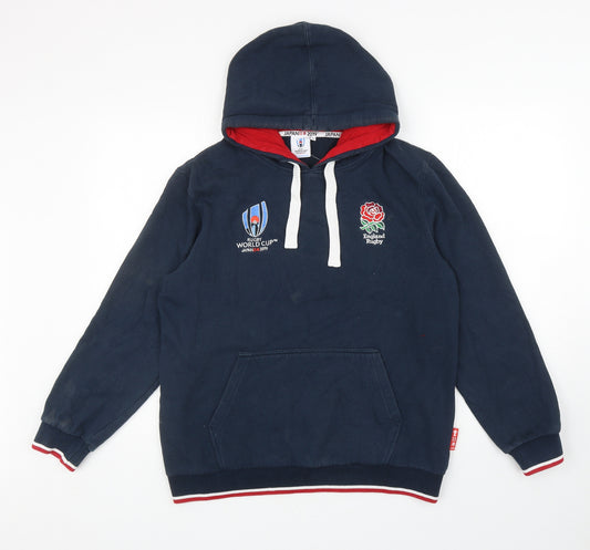 RWC Shop Boys Blue Cotton Pullover Hoodie Size M Pullover - Rugby World Cup 2019