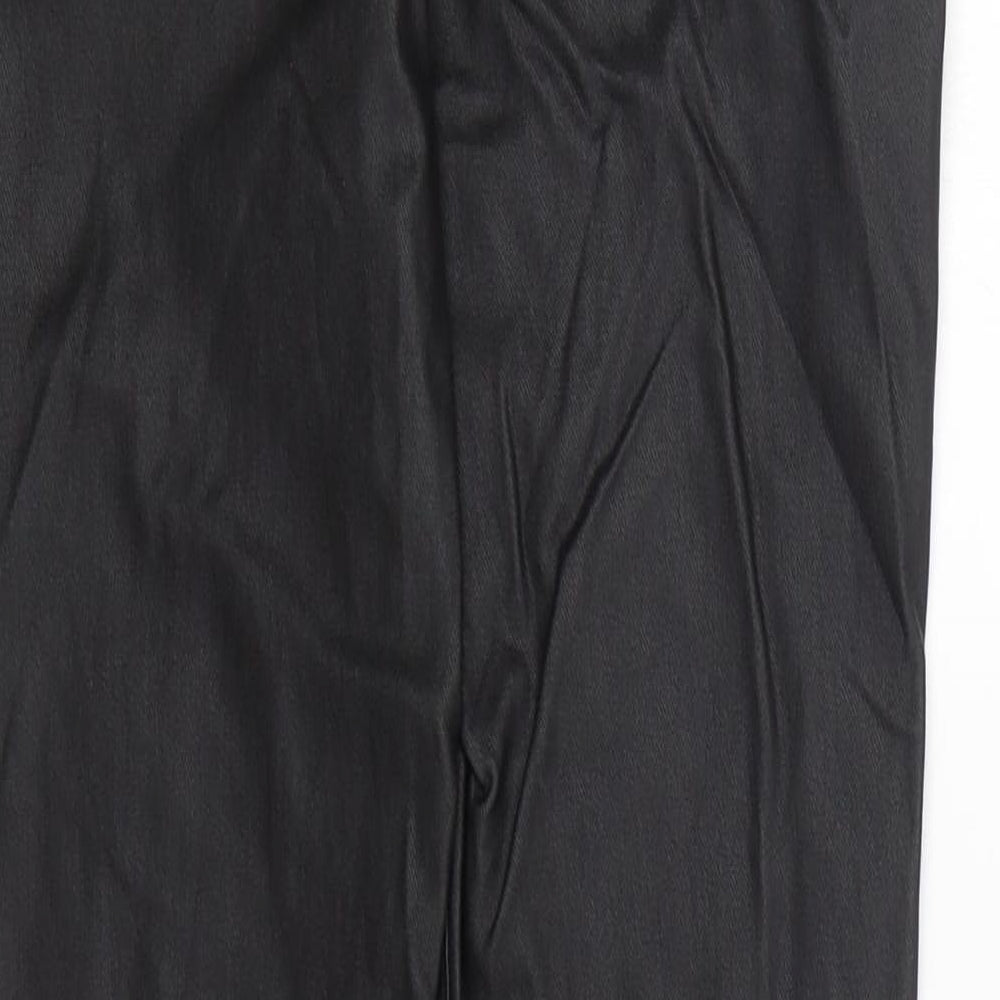 SheIn Womens Black Cotton Jegging Leggings Size 8 L26 in - Pleather. Wet Look