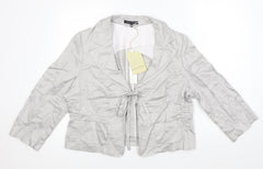 Laura Ashley Womens Grey Polyester Wrap Blouse Size 18 V-Neck - Tags