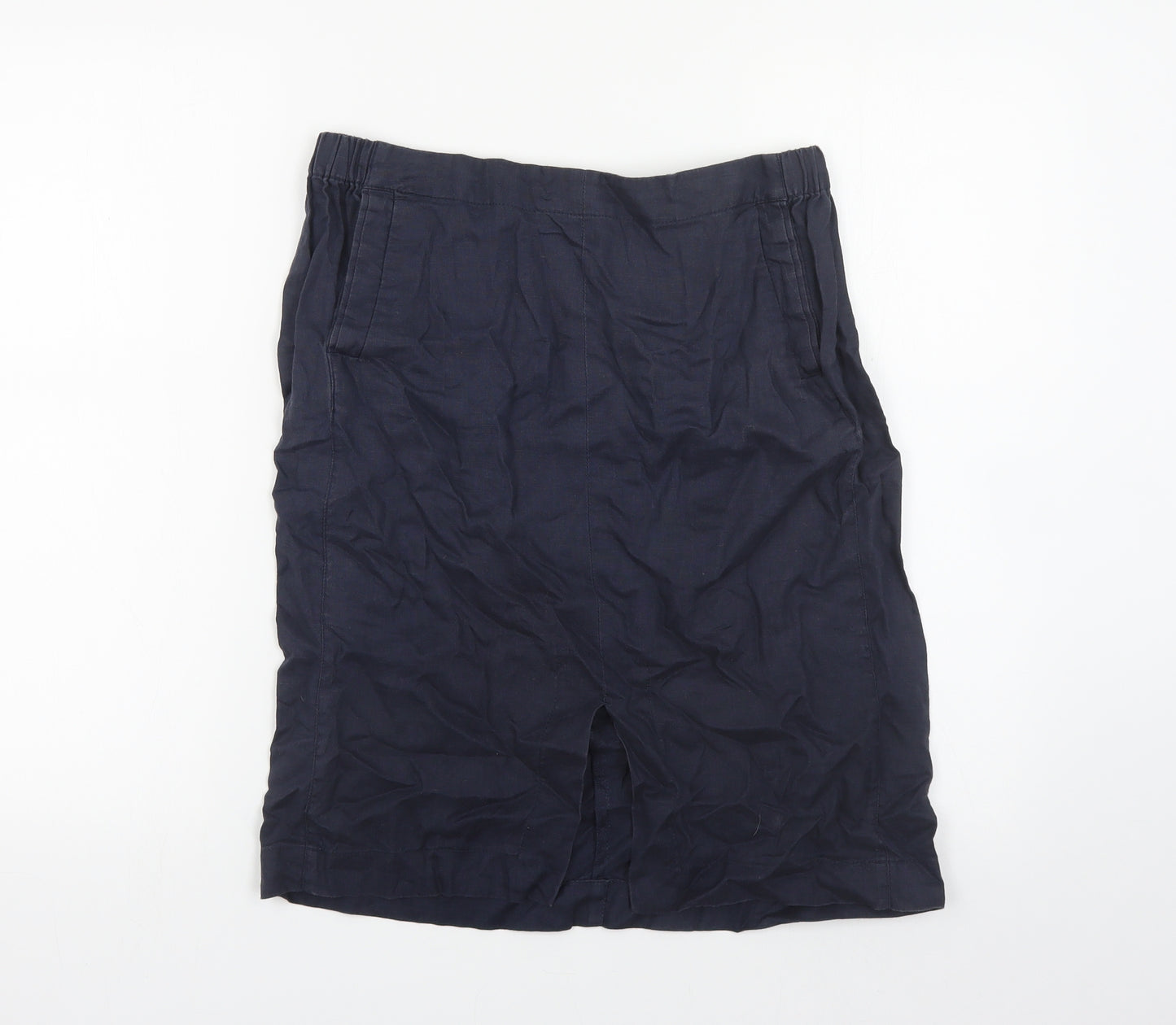 Part Two Womens Blue Linen Straight & Pencil Skirt Size 12