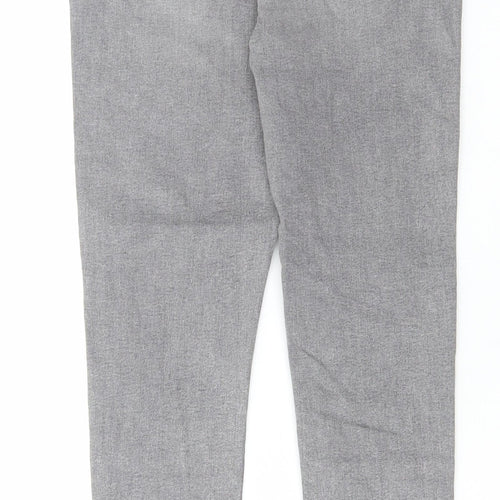 Marks and Spencer Girls Grey Cotton Skinny Jeans Size 11-12 Years Regular Button