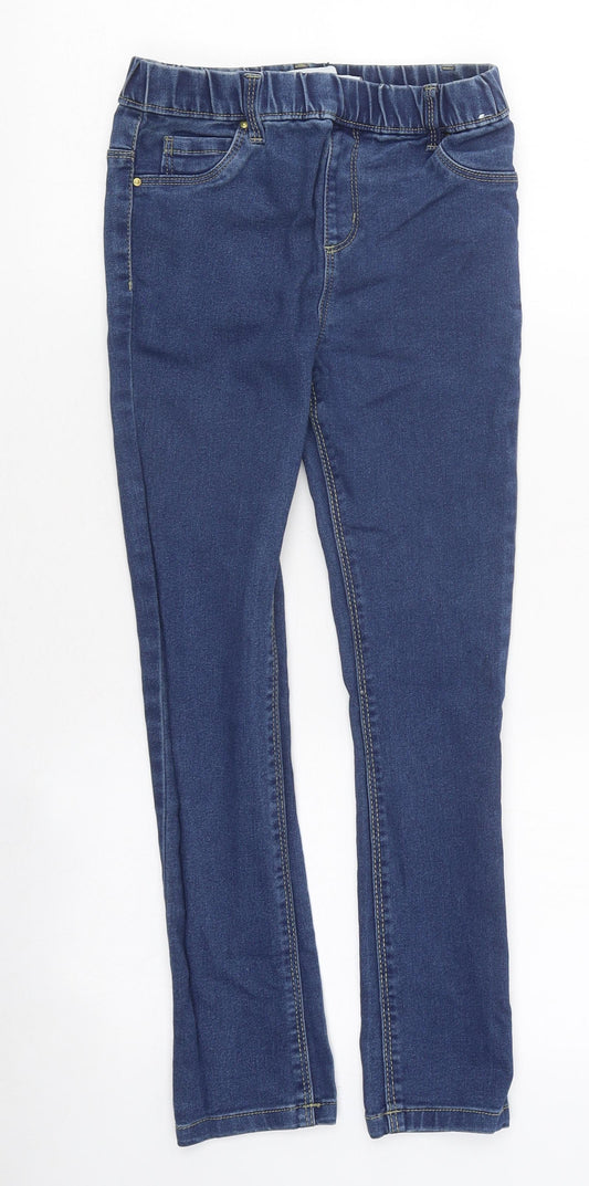 Primark Girls Blue 100% Cotton Skinny Jeans Size 9-10 Years Relaxed Pullover