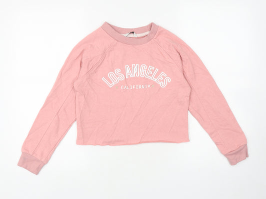 George Girls Pink Cotton Pullover Sweatshirt Size 9-10 Years Pullover - Los Angeles