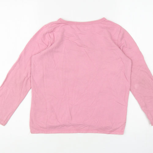 NEXT Girls Pink Cotton Pullover Sweatshirt Size 8 Years Pullover - Unicorn Heart