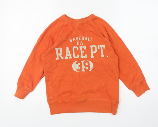 Gap Boys Orange Cotton Pullover Sweatshirt Size 4-5 Years Pullover - Race PT