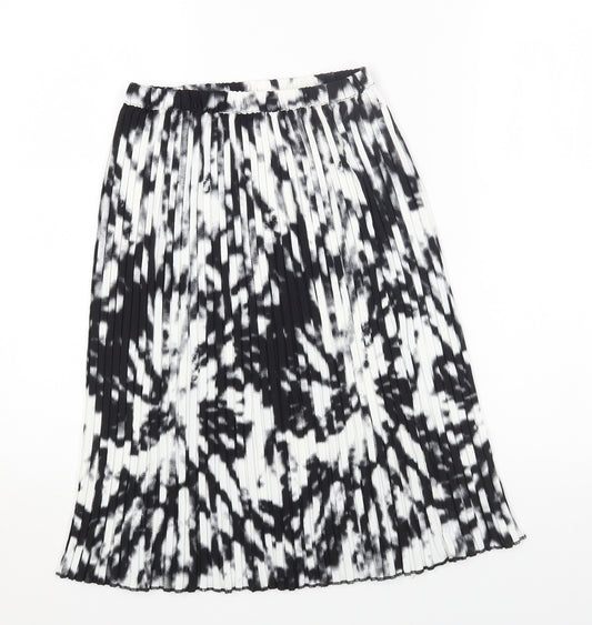 H&M Girls Black Geometric Polyester Maxi Skirt Size 9-10 Years Regular