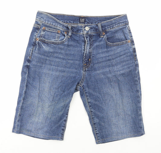Gap Mens Blue Cotton Bermuda Shorts Size 26 in L10 in Regular Button